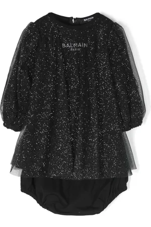 Balmain Logo-print tulle dress