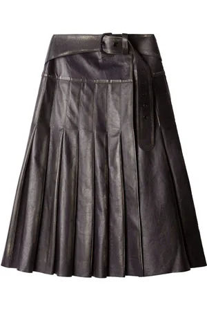 OFF-WHITE Vintage-belt pleated midi skirt