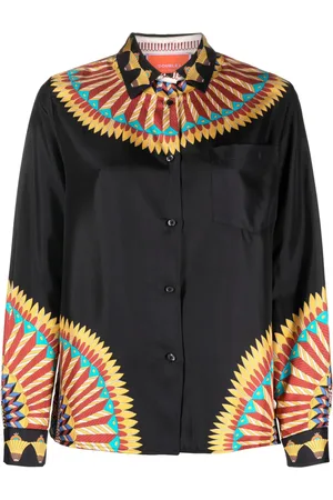 La DoubleJ Placed-print Boy silk shirt