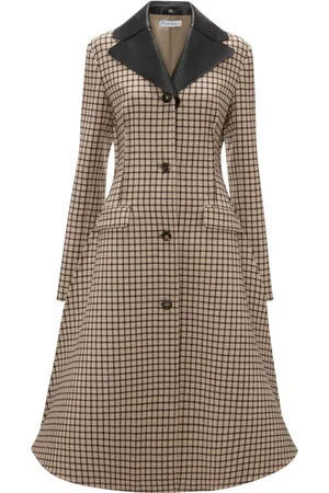 J.W.Anderson Check-print A-line coat