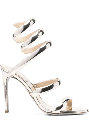 RENE CAOVILLA Cleo 110mm metallic leather sandals