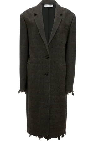 J.W.Anderson Check-print distressed-effect coat