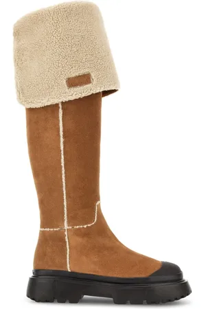 Hogan Shearling-detailing suede boots