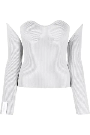 Rokh Ribbed-knit bustier-style top