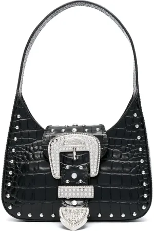 Moschino Buckled leather shoulder bag