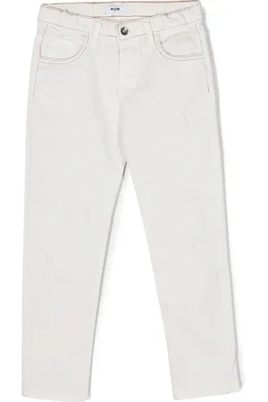 Msgm Logo-embroidery straight-leg trousers