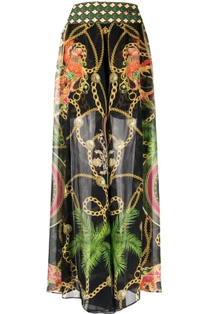 Camilla Graphic-print sheer trousers