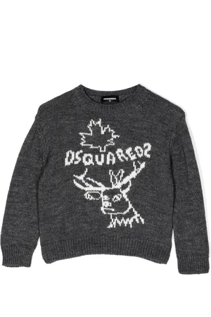 Dsquared2 Intarsia-knit logo crew-neck jumper
