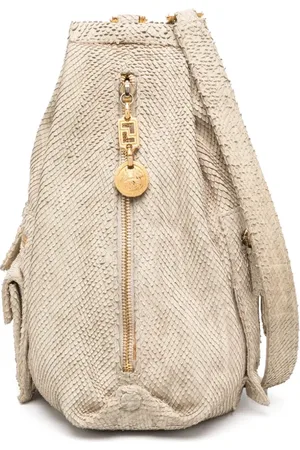 VERSACE Python-effect leather backpack