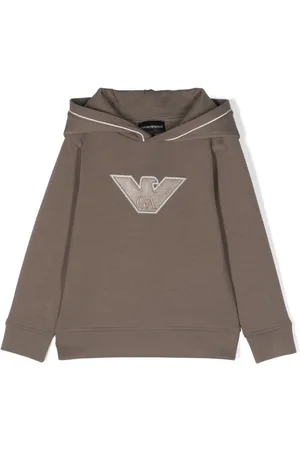 Emporio Armani Logo-embroidered jersey hoodie