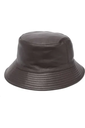 YVES SALOMON Tonal-stitching leather bucket hat
