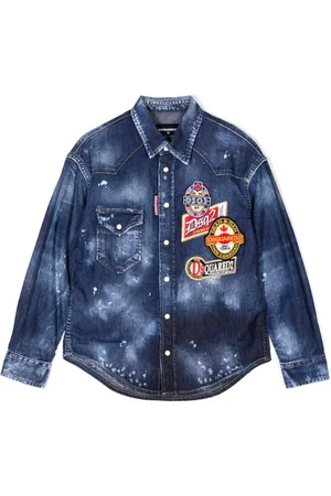 Dsquared2 Logo-patches cotton shirt