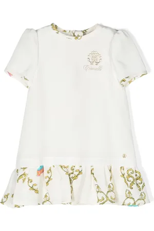 Roberto Cavalli Filigree-print silk dress