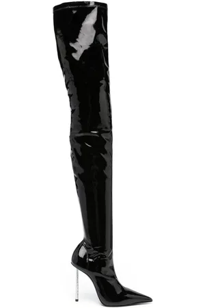 LE SILLA 11mm patent-leather thigh-high boots
