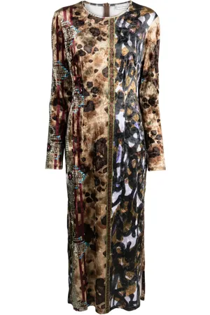 PIERRE-LOUIS MASCIA Graphic-print velour dress