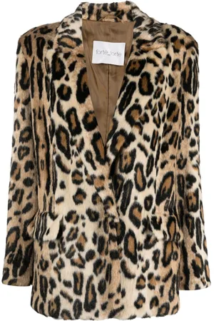 FORTE FORTE Leopard-print single-breasted coat
