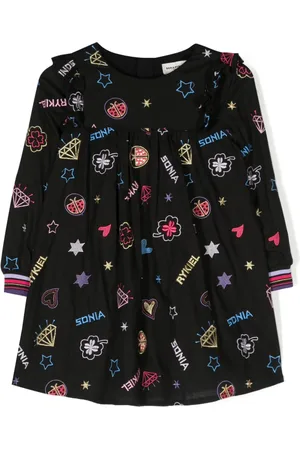 Sonia Rykiel Enfant Graphic-print cotton flared dress