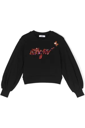 Msgm Logo-embroidered cotton jumper