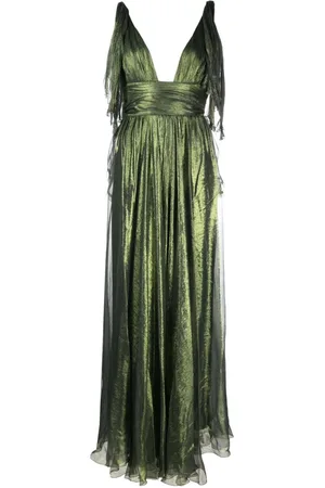 MARIA LUCIA HOHAN Sleeveless draped silk maxi dress