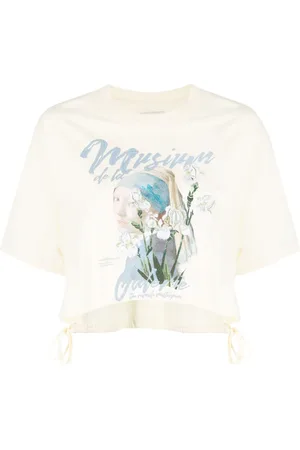 Musium Div. Graphic-print cotton cropped T-shirt