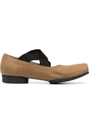 UMA WANG Square-toe suede ballerina shoes
