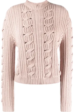 LORENA ANTONIAZZI Cable-knit long-sleeved jumper