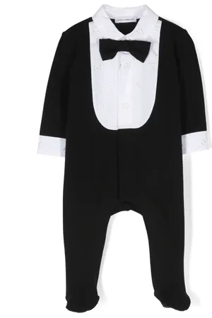 Dolce & Gabbana Logo-embroidered bow-tie pyjama