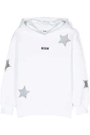 Msgm Logo-embroidered cotton hoodie