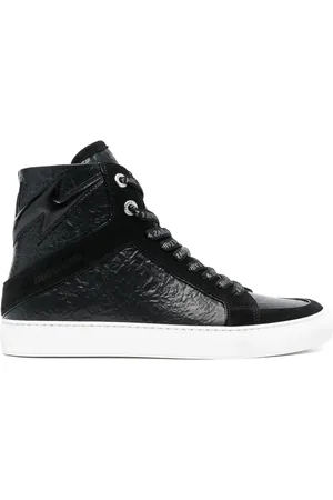 Zadig & Voltaire High Lash crinkled-finish leather sneakers