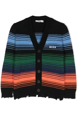 Msgm Logo-embroidered V-neck cardigan