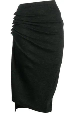 Paco rabanne Asymmetric gathered midi skirt