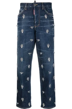 Dsquared2 Crystal Flies high-rise cropped jeans