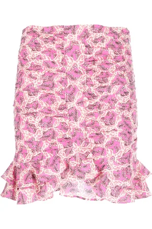 Isabel Marant Milendi abstract-print ruched miniskirt
