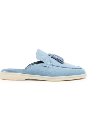 Scarosso Lucrezia tassel-detail denim slippers