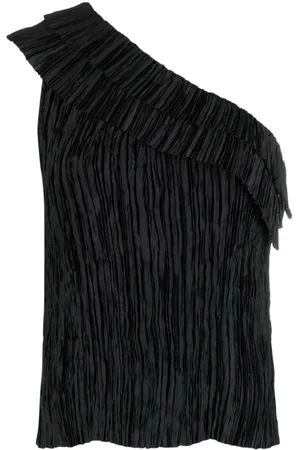 ULLA JOHNSON Ravenna plissé one-shoulder top