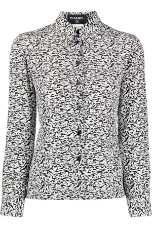 CHANEL 2003 city-print silk shirt