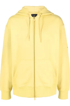 032c logo-embroidered organic cotton hoodie - Yellow