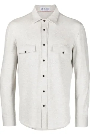 Brunello Cucinelli Long-sleeve wool-blend shirt