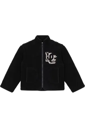 Dolce & Gabbana DG-embroidered teddy jacket