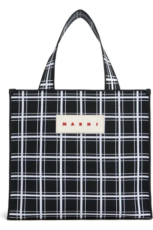 Marni Logo-appliqu?? checked tote bag