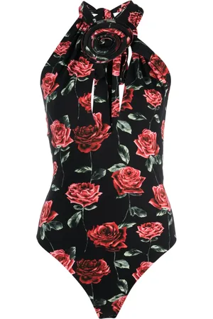MAGDA BUTRYM Floral-print keyhole-neck bodysuit