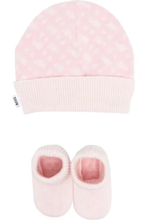 HUGO BOSS Geometric-pattern hat and slippers set