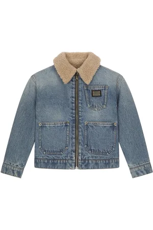 Dolce & Gabbana Shearling-collar denim jacket