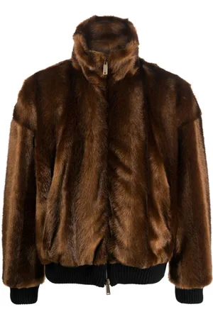 Dsquared2 Logo-embossed faux-fur jacket