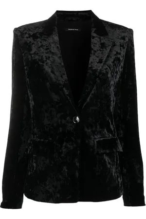 Patrizia Pepe Crushed-velvet single-breasted blazer