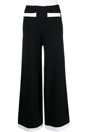 Karl Lagerfeld Contrasting-trim wide-leg knit pants