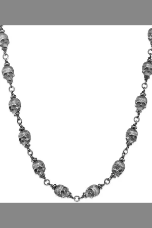 David Yurman Sterling Memento Mori Skull Rosary necklace (9mm)