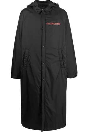 44 Label Group Logo-print long hooded jacket