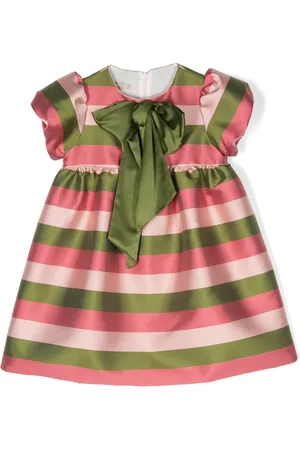 LA STUPENDERIA Stripe-print bow-detail dress