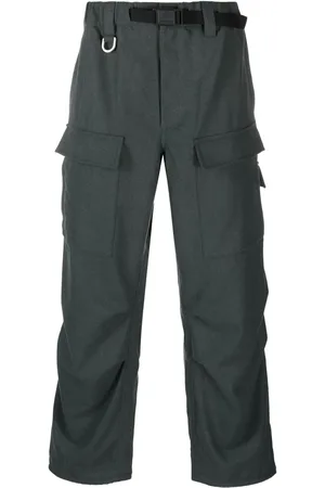Y-3 Belted-waist straight-leg trousers